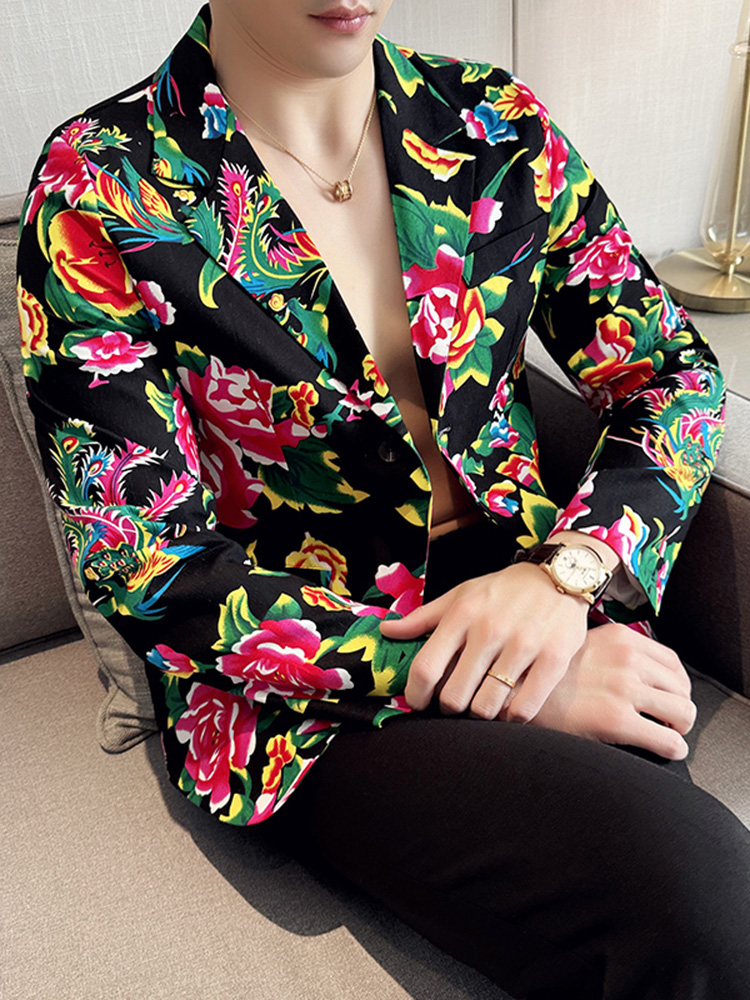 Streetwear Brand Flower - Northeast Large Flower Men's Casual Suit